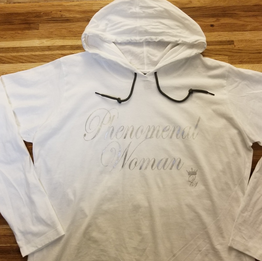 White phenomenal woman hoodie